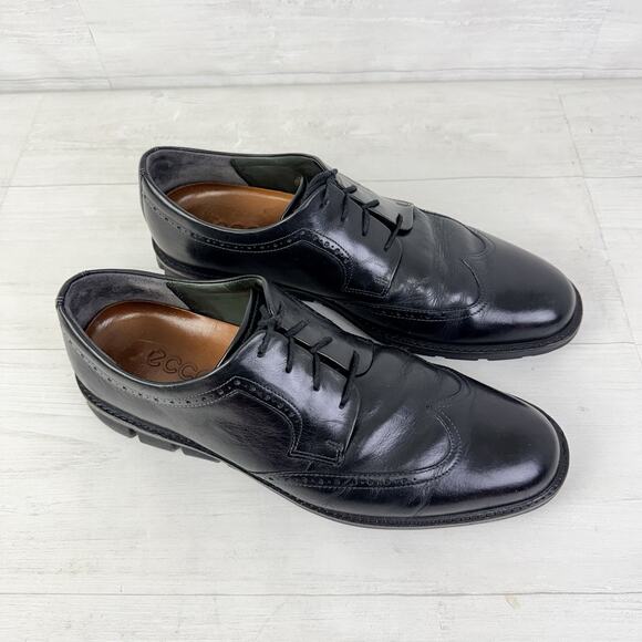 ECCO Black Leather Wingtip Derby Oxford Dress Shoes Men Size 12 EUR‎ 46 Lace Up main image 12
